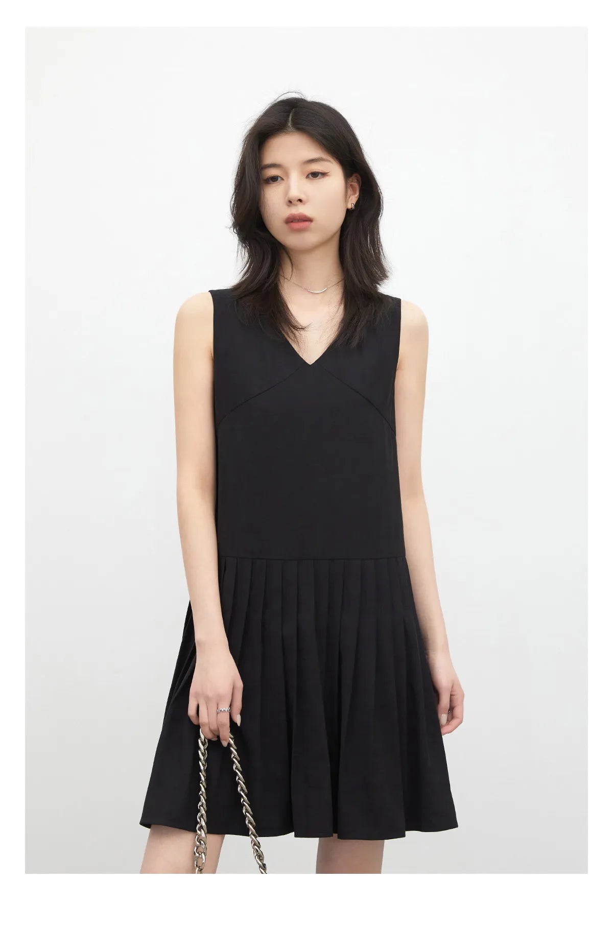 CHIC VEN Fashion Women Dresses Solid A Line Loose Casual V-neck Sleeveless Female Dress Mid-length Spring Summer 2026