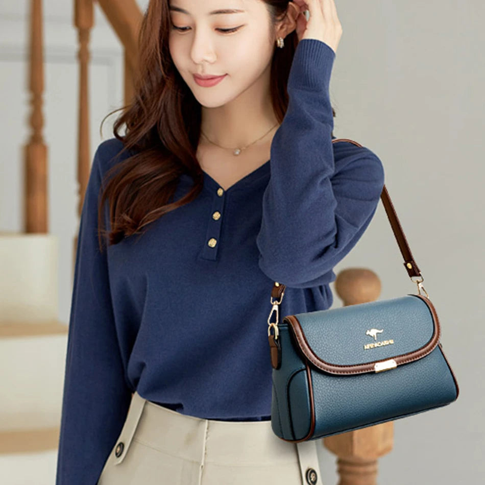 Solid Color Top Quality Leather Small Shoulder Bagsfor Women 2026 Hot Messenger Bags with StrapDesigner Crossbody Bag Sac AMain