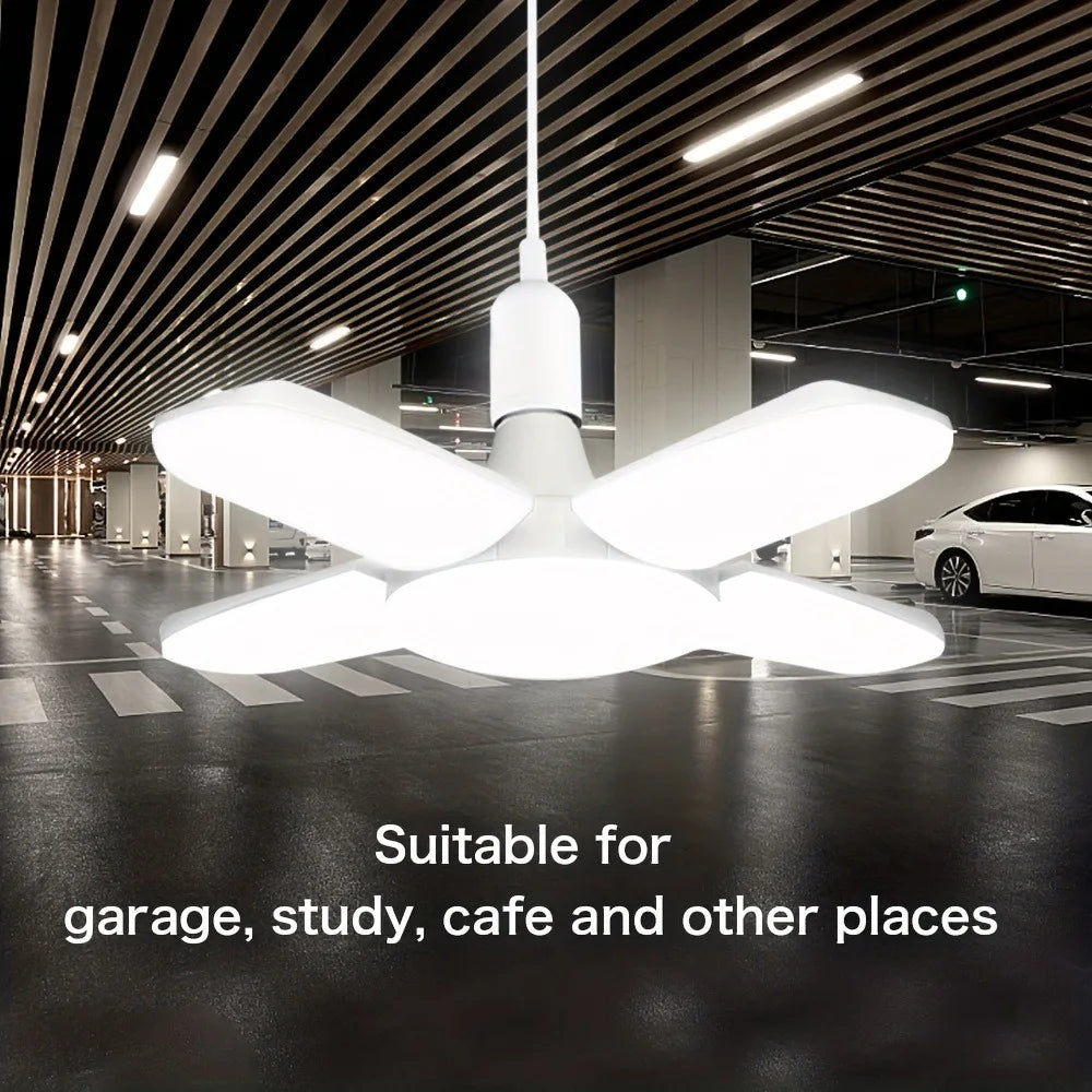 E27 Fan Shape Foldable LED Bulb AC220V/110V Deformation for Home Ceiling Light Warehouse and Garage White Light6500K Bulb