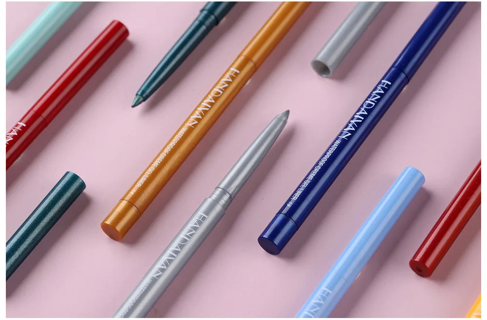 Waterproof Creamy Eyeliner Pencil Set Long Lasting Smooth Gel Professional Eye Makeup Vibrant Colors Kit