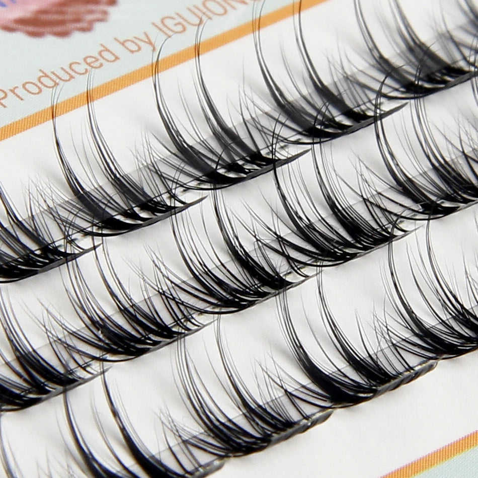 IGUIONSS Segmented False Eyelash Extension DIY Natural Individual Lash Makeup Tools Soft Easy to Operate Eyelashes