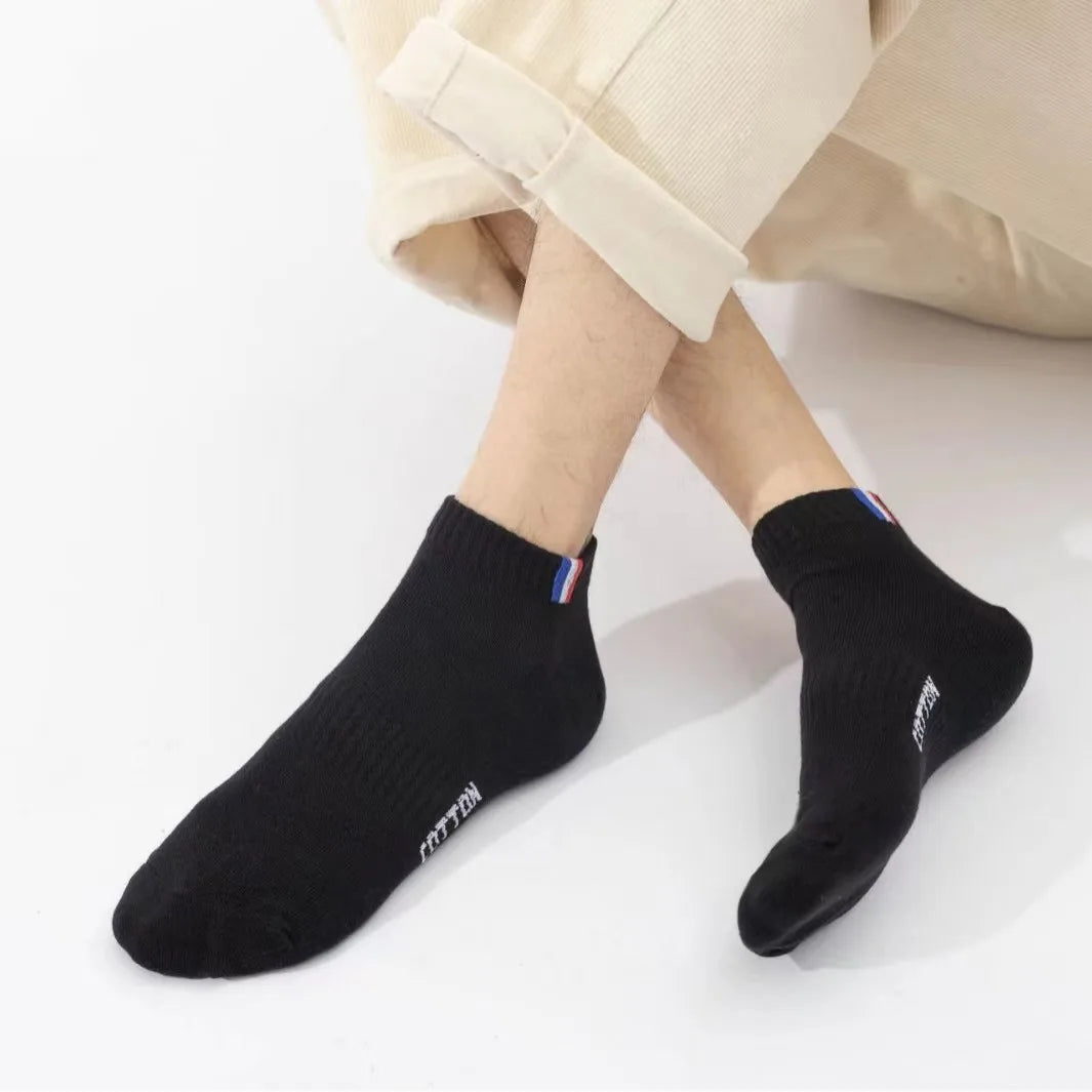 20/50 Pairs of High-Quality Soft and Comfortable Men's Sports Socks Casual and Breathable Black and White Short Socks