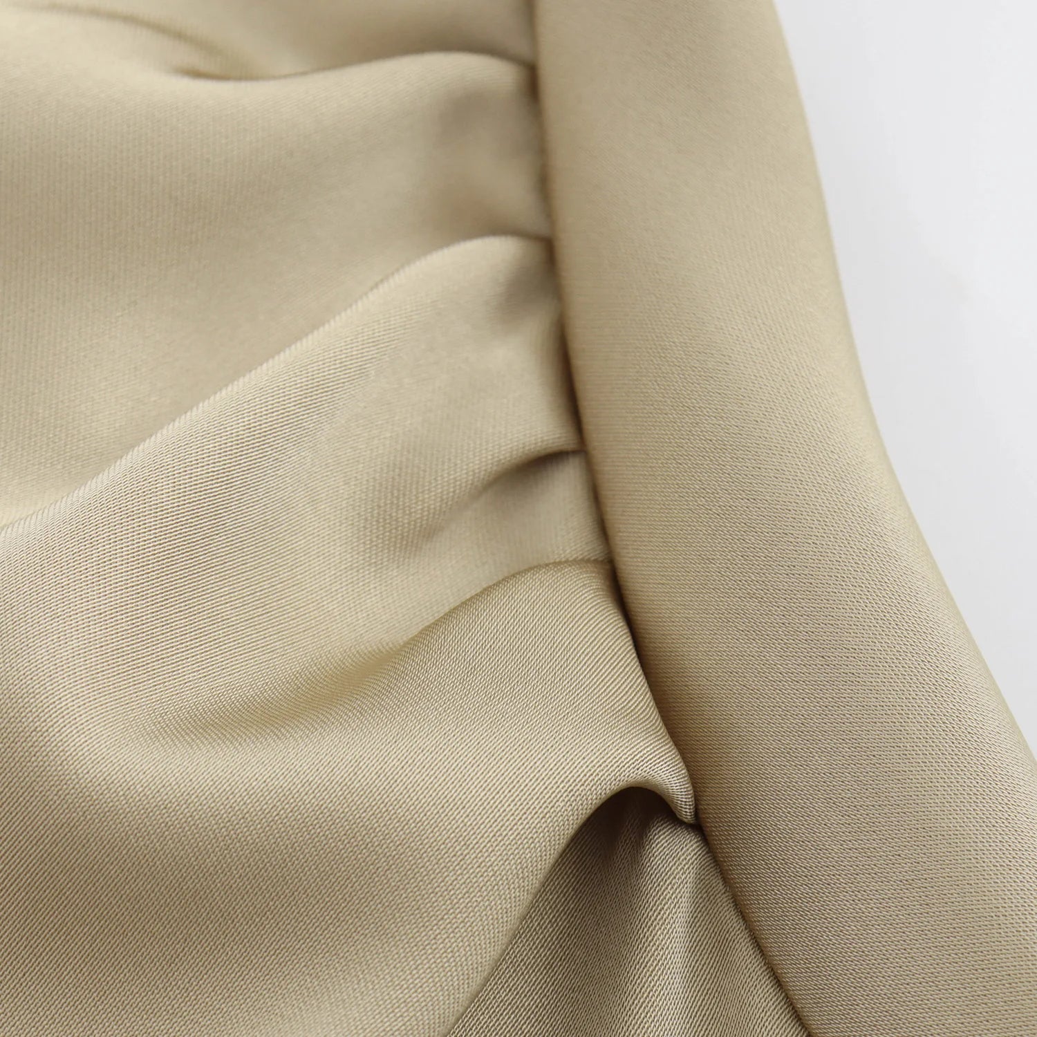 XNWMNZ 2024 Women's Fashion Satin Midi Dress Women High Street O Neck twisted armholes Waist Gathered Fit female Midi Dresses