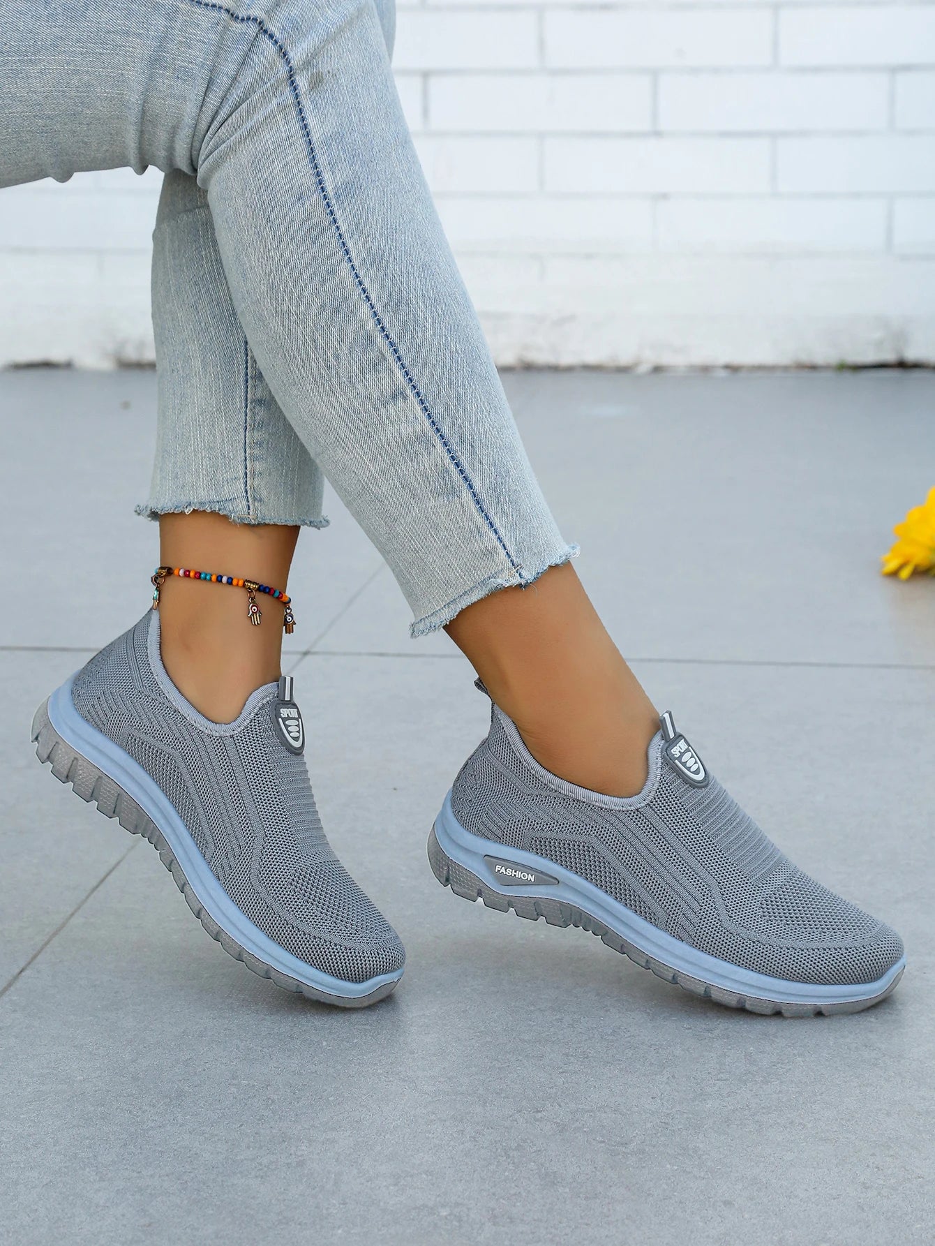 Women's Summer New Breathable Slip-On Shoes Soft Bottom Lightweight Comfortable PVC Material Casual Shoes Easy to Wear