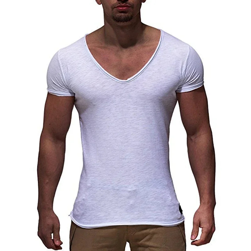 MRMT 2026 Brand New Men's T Shirt Fashion Chicken Heart V Collar Recreation T-shirt for Male Short-sleeved Man Tops T-shirt Tees