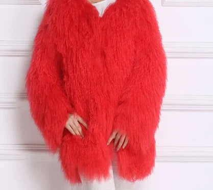 New Winter Autumn Fashion Real Fur Jacket Women Genuine Mongolia Sheep Fur Coat