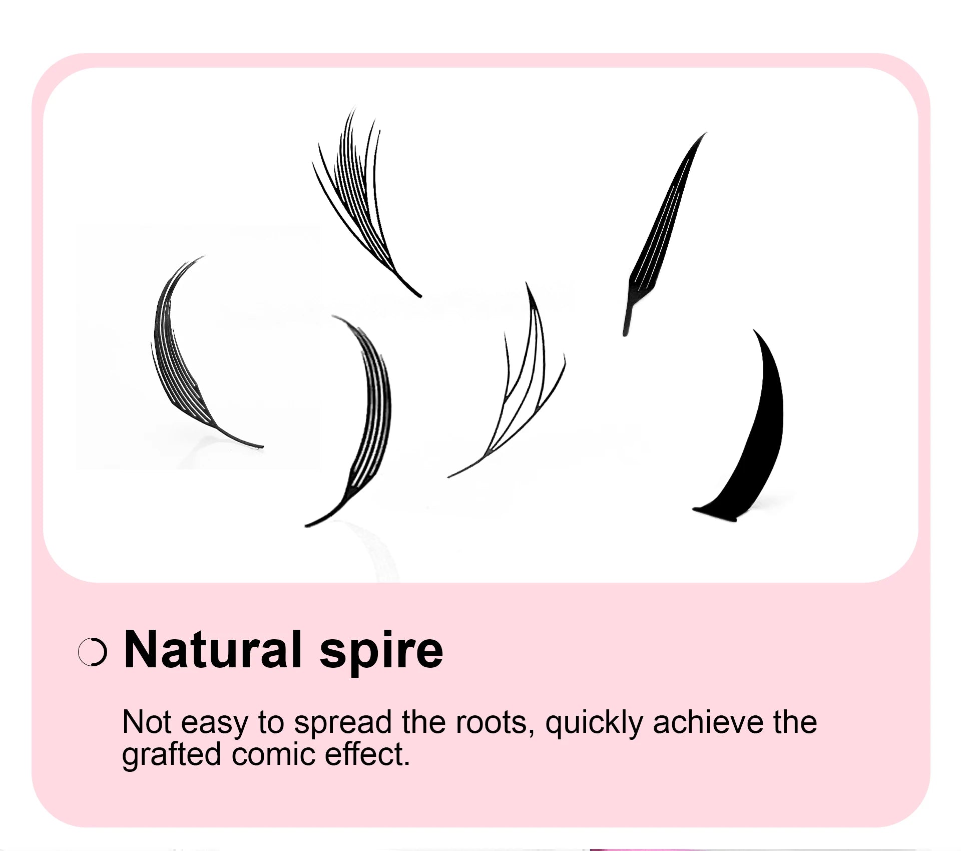 LAKANAKU Narrow Spire Eyelashes Extension Anime Lashes Spire Clusters Manga Style Feather Lightweight Premade Fans Extension