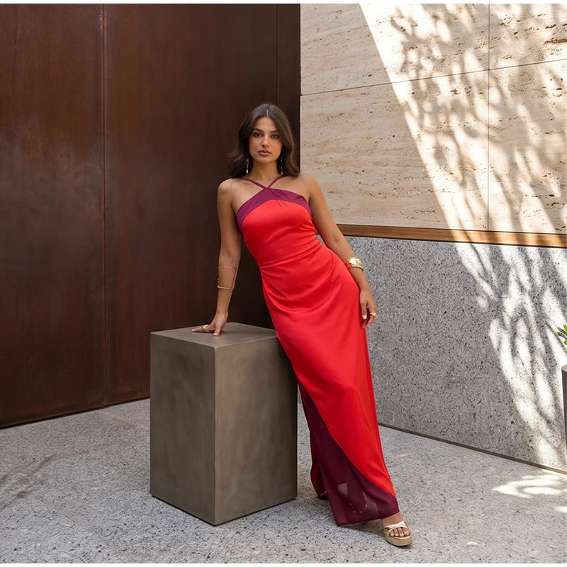Solid Color Strapless Ribbon Women Summer Dress Sexy Sleeveless Backless High Waist Slim Maxi Vestidos 2026 Lady Vacation Outfit