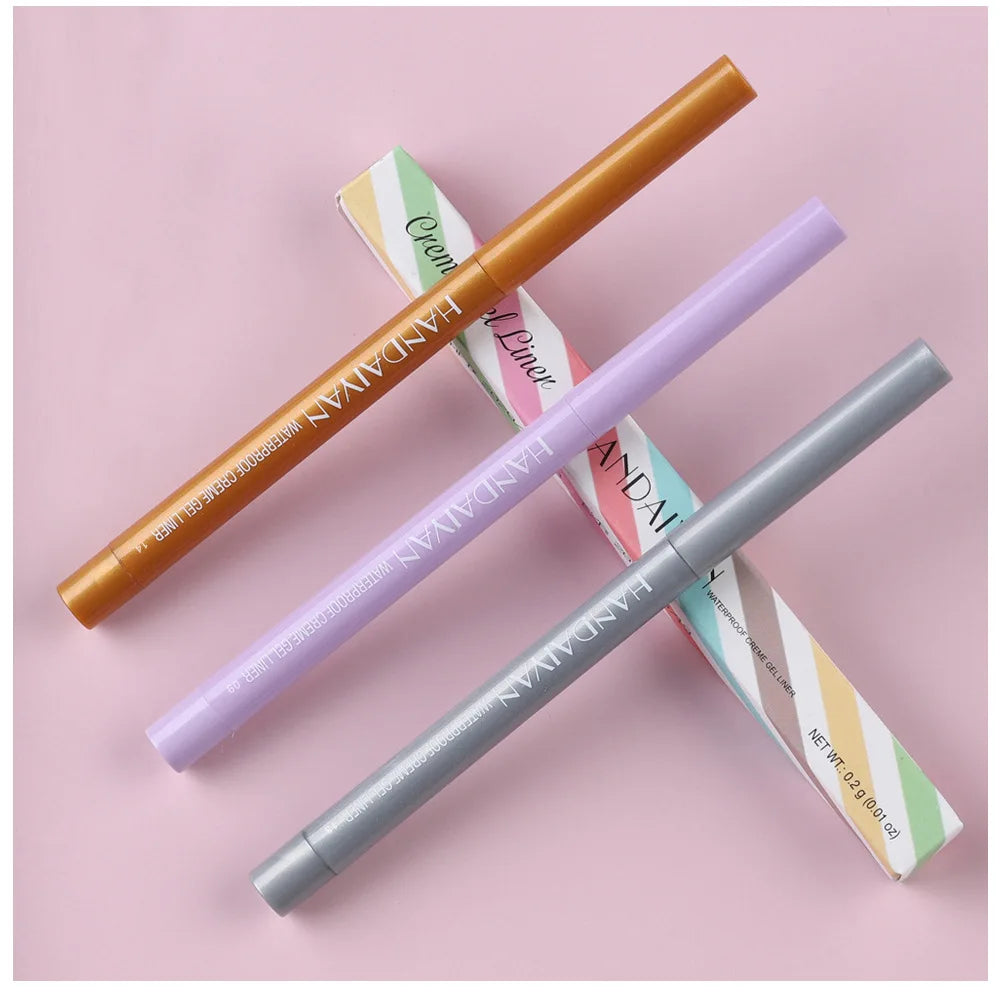 Waterproof Creamy Eyeliner Pencil Set Long Lasting Smooth Gel Professional Eye Makeup Vibrant Colors Kit